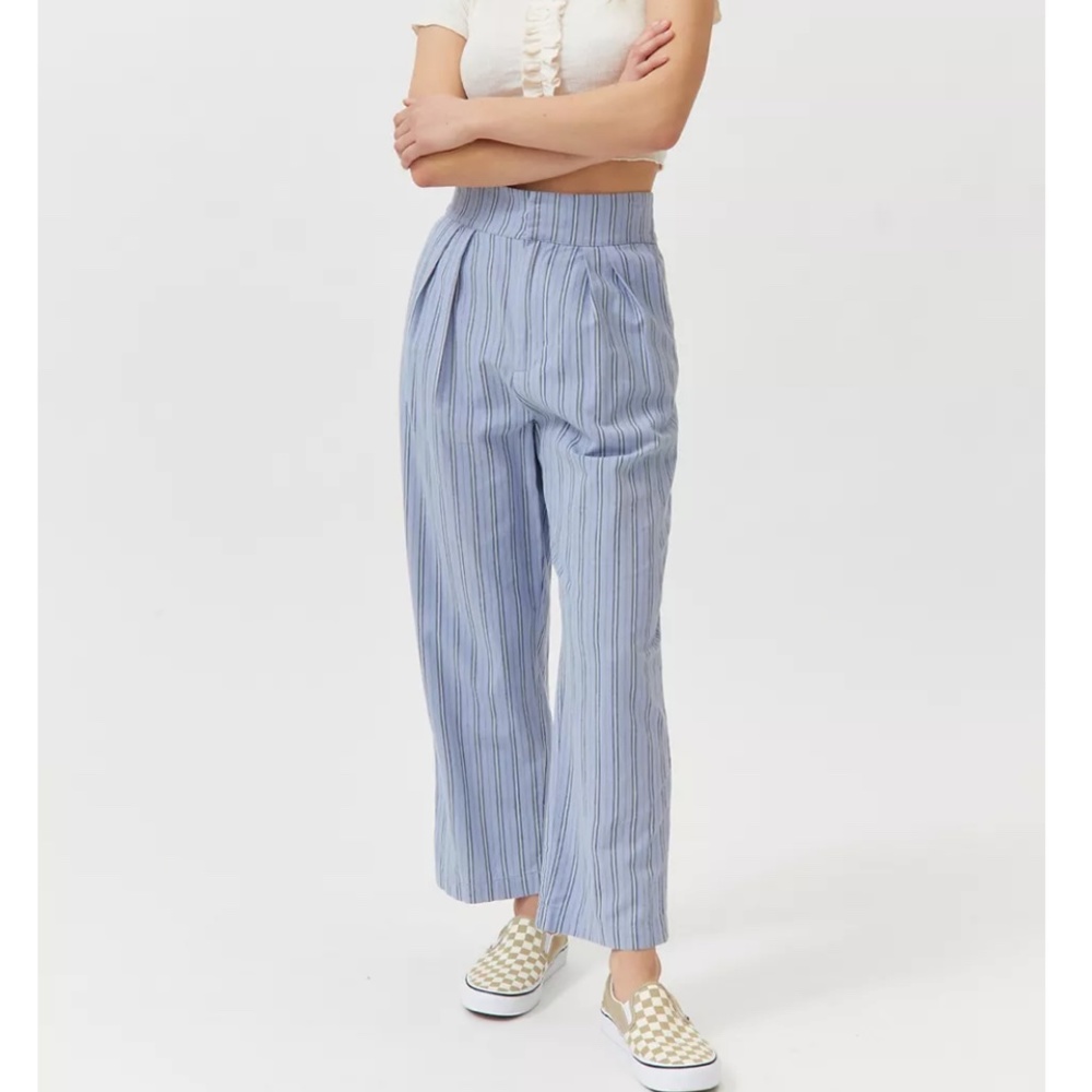 Urban Outfitters Light Blue Striped Straight Leg Pants